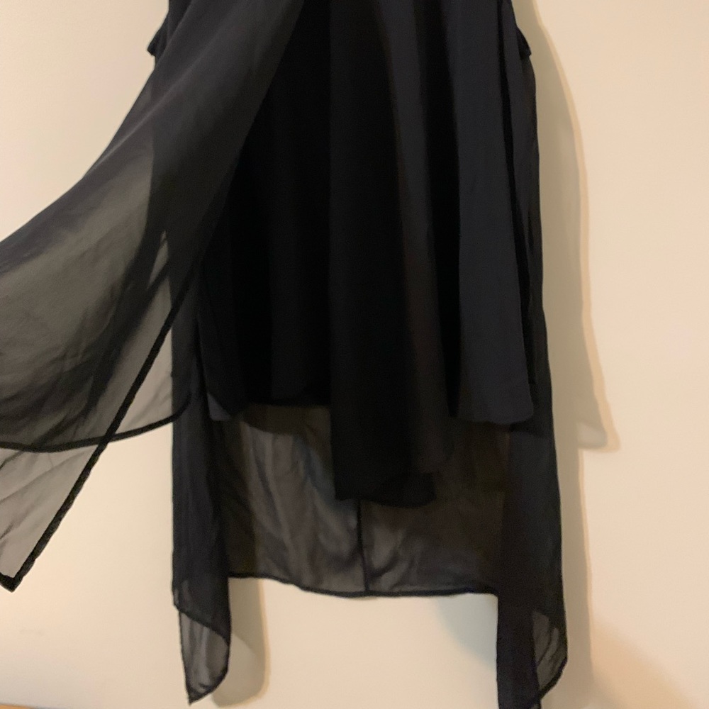 Sleeveless Top with sheer long panels by ADELE & MAY, size Medium